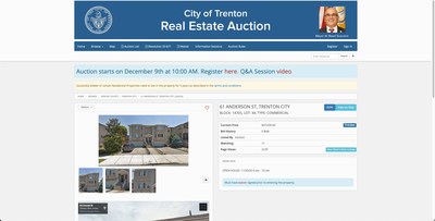 A Trenton property up for bid on GovPilot's online government real estate auction platform.