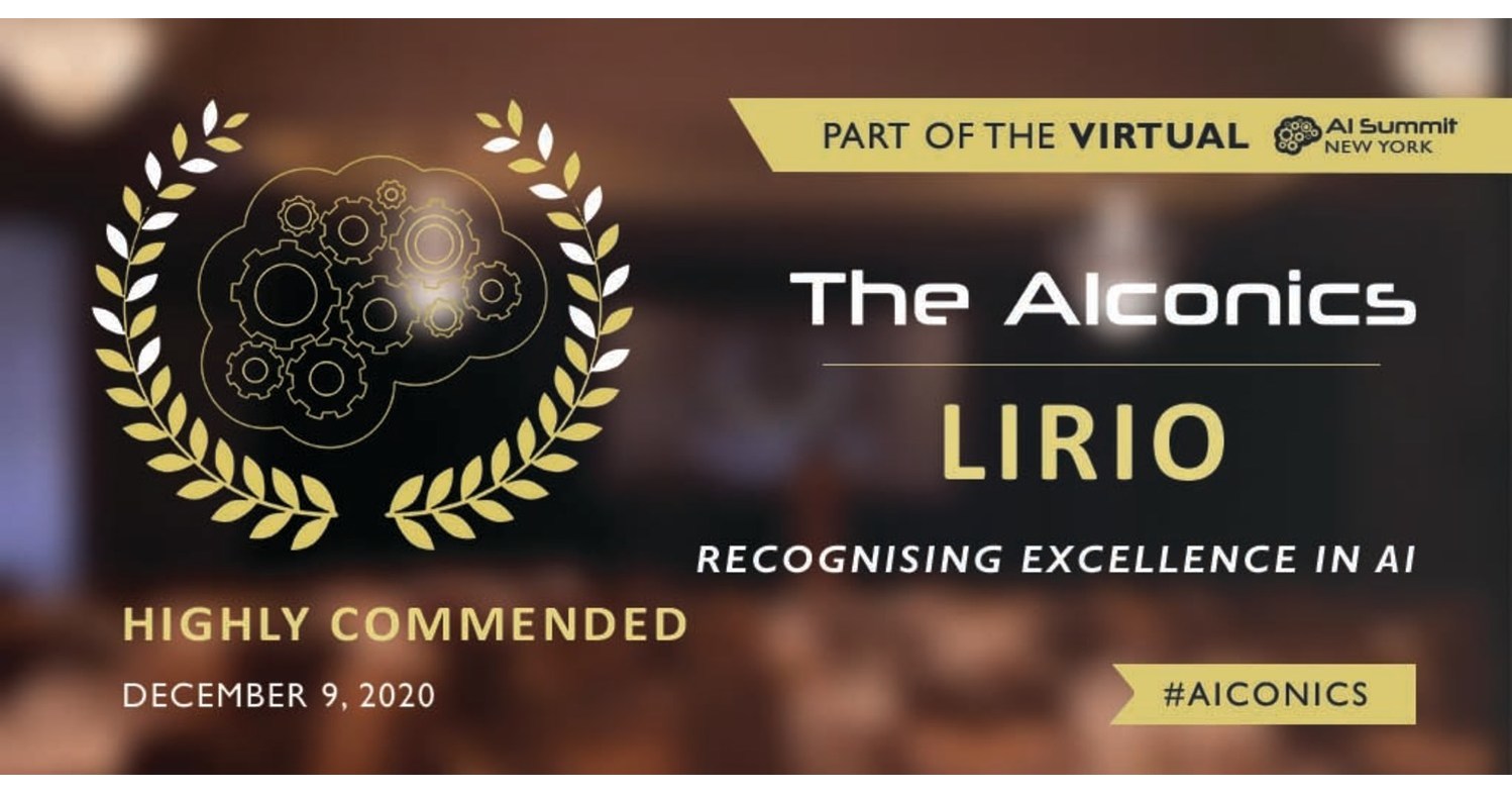 Lirio Recognized as Best AI Startup at AI Summit's AIconics Awards; Also "Highly Commended" for Best Innovation in Deep Learning - Vimarsana News