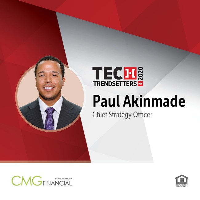 Paul Akinmade, CMG Financial, recognized as HousingWire Tech Trendsetter