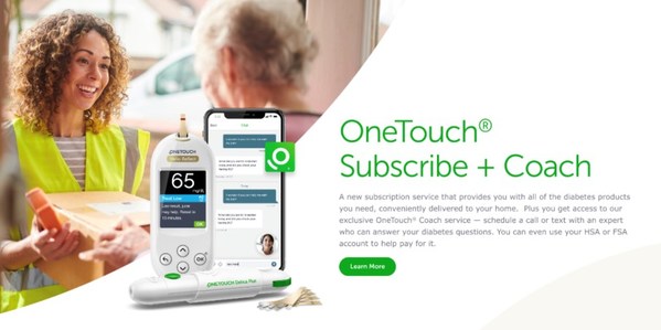 Consumers can now purchase personalized diabetes coaching and #1 doctor recommended OneTouch brand diabetes products from the comfort of home