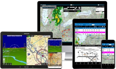 AOPA Members now have the ability to wirelessly sync flights from iFlightPlanner (right) to iFly GPS (left) on any platform - Android, Windows, Apple phones and tablets