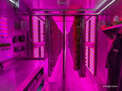 Without changing anything in their day-to-day operations, Freight Farms’ customers can now connect the utility for their container farm—like this Freight Farms Greenery—to Arcadia to match 100% of the farm’s electrical usage with clean energy.