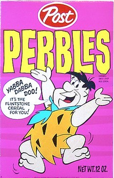 First PEBBLES™ cereal box from 1971