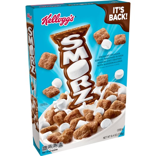 Kellogg’s® SMORZ Cereal is back! Each spoonful features rich, chocolatey graham squares and sweet marshmallows, bringing a favorite campfire treat to the breakfast table.