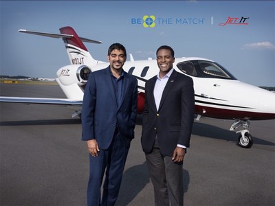 CEO Glenn Gonzales and Jet It Vice President of Strategy, Dr. Akir Khan in Greensboro NC announcing their new partnership with nonprofit, Be The Match.