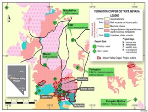 Mason Valley Copper Has Sold Nevada Mining Claims to Hudbay Minerals
