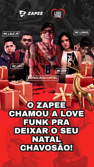 Zapee e Love Funk fecham parceria em desafio de Natal