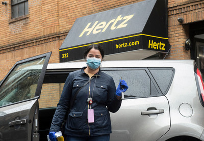 A healthcare worker picks up their car from Hertz& in New York City, Saturday, March 28, 2020.& Hertz is providing free car rentals to New York City healthcare workers to help them get to and from work so they can continue providing critical care to the community during the coronavirus (COVID-19) pandemic. “It gives all of us at Hertz a sense of purpose and pride to lend our support as much as we can during this very difficult time,” said Kathryn Marinello, Hertz President and CEO.& (Diane Bondareff/AP Images for Hertz)