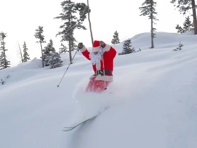 Santa takes a break from Christmas Eve preparations to venture out on the slopes of Winter Park Resort in Colorado. Santa takes a break from Christmas Eve preparations to venture out on the slopes of Winter Park Resort in Colorado.