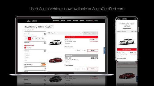 Acura Now Offers Non-Certified Used-Vehicle Inventory Online