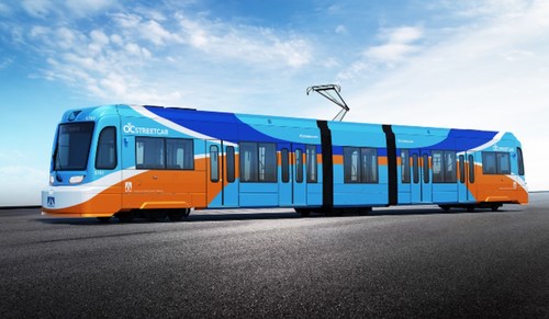 An artist rendering shows what the OC Streetcar, Orange County California's first modern electric streetcar will look like. Photo courtesy of the Orange County Transportation Authority.