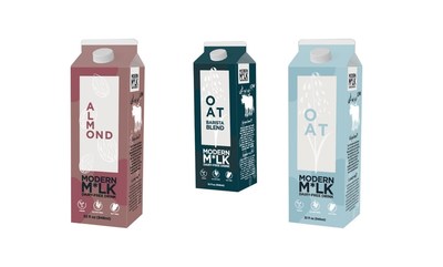 Left: Almond M*lk, Centre: Barista Edition Alternative M*lk, Right: Oat M*lk (CNW Group/Modern Meat Inc.)