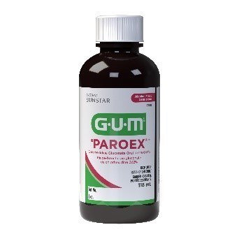 Photo of the recalled products ? Gum anti-gingivitis oral rinse GUM Paroex (CNW Group/Health Canada)