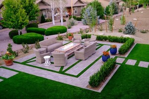 Artificial Grass Installation Turns Desert Landscape into Stunning Oasis