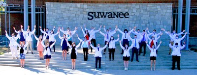 PCOM Georgia's Doctor of Physical Therapy students celebrate after receiving their white coats.