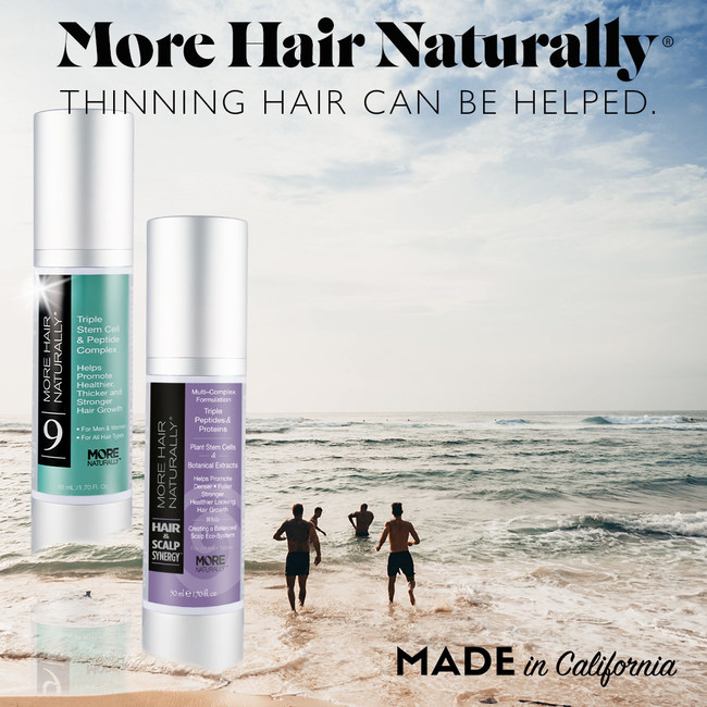More Hair Naturally's all natural, California made solutions to thinning hair.