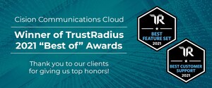 Cision Communications Cloud Wins 2021 Best Feature Set and Best Customer Support Awards From TrustRadius