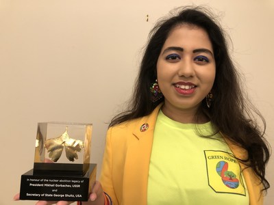 Youth Activist Kehkashan Basu of Toronto, Canada, the first recipient of the “Voices Youth Award."