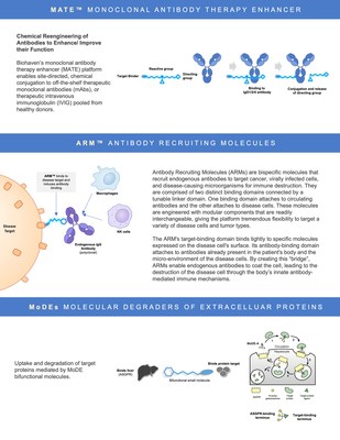 Biohaven labs newly acquired platform technologies: Monoclonal Antibody Enhancers (MATEs), Antibody Recruiting Molecules (ARMs) and Molecular Degraders of Extracellular Proteins (MoDEs).