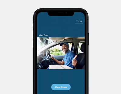 With the Community by myQ app, residents can safely identify guests through the app’s one-way video calling and two-way voice communication and grant/deny access.