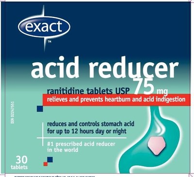 Acid Reducer (ranitidine) sold under the brand name exact (CNW Group/Health Canada)