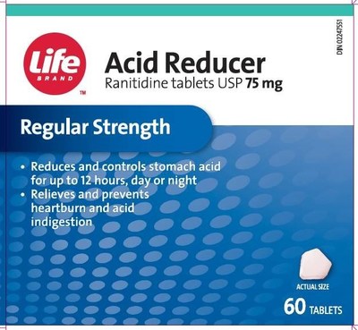 Acid Reducer (ranitidine) sold under the brand name LifeBrand (CNW Group/Health Canada)
