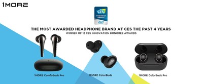 This year’s CES Innovation Awards mark 1MORE’s 12th such award in just the past 4 years, and comes on the heels of launching 3 new true wireless products including 1MORE’s “AirPods Killer,” ComfoBuds series.