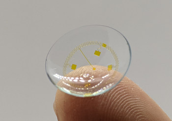 A Photo of Soft Circuitry Technology by InWith Corp. for Modern, Name brand Contact Lenses.  The Technology that Enables Numerous Applications in Everyday Name Brand Contact Lenses.