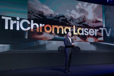 En 2021, como líder en la industria de pantallas láser, ¡Hisense incorporará el Láser TV a la era de TriChroma! (PRNewsfoto/Hisense)