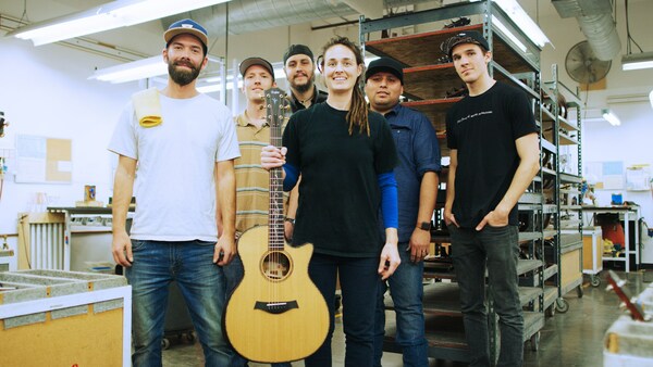 Taylor Guitars employees, now owners, at the El Cajon, CA factory prior to the COVID-19 pandemic.