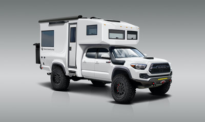 The BCT is a carbon fiber reinforced composite midsized expedition vehicle built by TruckHouse, in Sparks, NV. Built utilizing the latest Toyota Tacoma TRD Pro chassis, the BCT is build like a luxury racing yacht on a trophy truck.