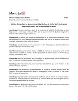Motion de l'Opposition officielle (Groupe CNW/Ville de Montral - Opposition officielle  l'Htel de Ville de Montral)