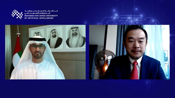 H.E. Dr. Sultan Ahmed Al Jaber and Professor Dr. Eric Xing