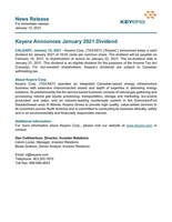 Keyera Announces January 2021 Dividend