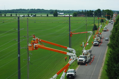 RS Composite Utility Poles Installation for a Hydro One 44kV Grid Hardening Project (CNW Group/RS Technologies Inc.)