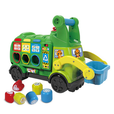 VTech’s newly launched eco-friendly products include the Sort & Recycle Ride-on Truck™ made from reclaimed plastic.