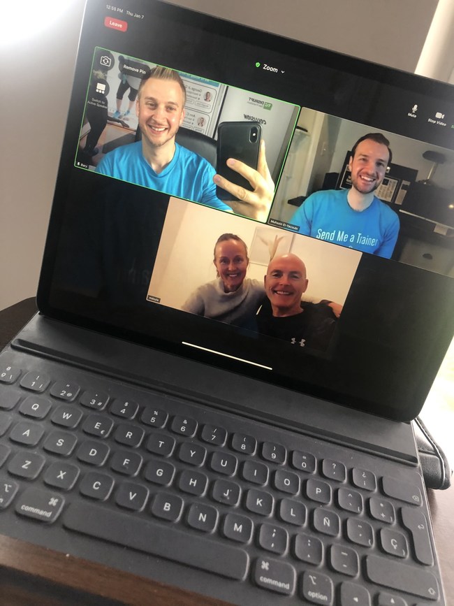 Send Me A Trainer Founders Bary El-Yacoubi and Muhssin El-Yacoubi Awarding First International Franchise in the United Kingdom Over Video Conference.