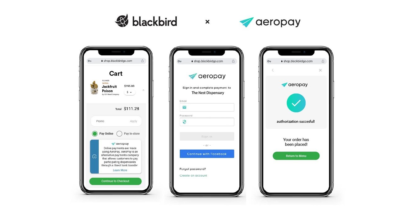 Blackbird and AeroPay Announce Strategic Partnership to Bring Cashless  Payments to Cannabis Businesses for Online Ordering