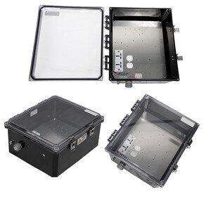 L-com Now Stocks Polycarbonate NEMA-Rated Equipment Enclosures with Clear Lids for Easy Troubleshooting &amp; Monitoring