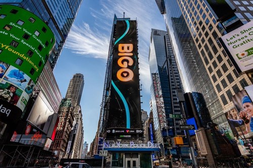Bigo Live billboard in Times Square, NYC