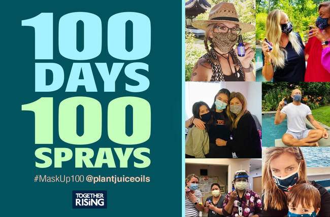 Plant Juice Oils launches New "100 Days, 100 Sprays" campaign in support of President Biden's 100-day plan encouraging Americans to Mask Up