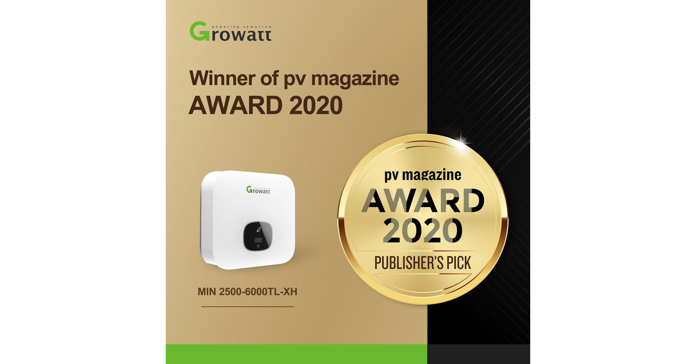 Growatt von PV-Magazin 2020 für seine Wechselrichter der neuesten Generation ausgezeichnet Growatt von PV-Magazin 2020 für seine Wechselrichter der neuesten Generation ausgezeichnet