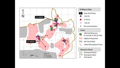 Exhibit 2. New Step-Out Holes at the Mineral Resource Estimate, Stonepark Property, Ireland (CNW Group/Group Eleven Resources Corp.)