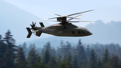 Sikorsky and Boeing released details of the DEFIANT X helicopter designed for the U.S. Army. With its rigid coaxial rotor system and pusher propeller, DEFIANT X will provide the U.S. Army with increased speed, maneuverability and survivability. Image courtesy Sikorsky and Boeing.
