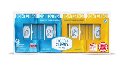 Nice-Pak's Nice `N CLEAN surface disinfecting wipes received approval from the EPA for efficacy claims against the virus that causes COVID-19.