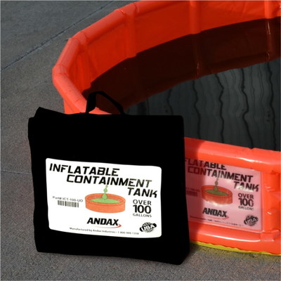 The Inflatable Containment Tank™ fits in a 14” x 16” x 3.5” carrying case for easy storage and portability.