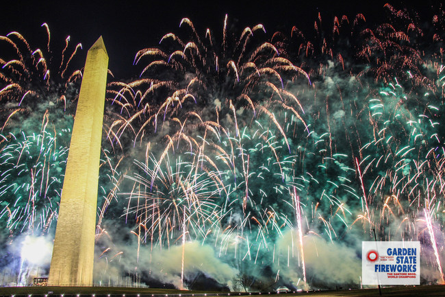 Fireworks Burst Over The Washington Monument