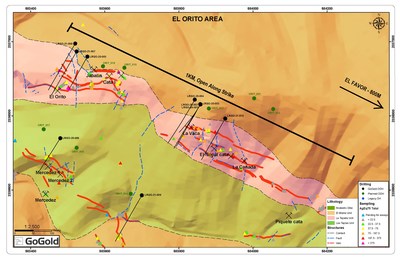 Figure 2: El Orito Drill Hole Locations (CNW Group/GoGold Resources Inc.)