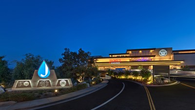 Nighttime shot of Jamul Casino, which broke ground in February 2014 and opened in October 2016.