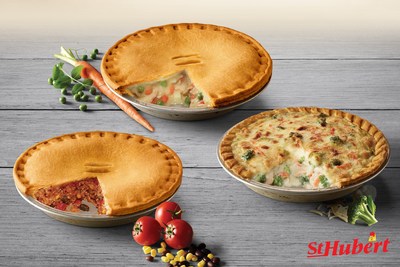 Launch of St-Hubert’s new refrigerated meatless pot pies. St-Hubert innovates with its line of vegetarian products in Quebec’s grocery stores (CNW Group/St-Hubert Group)